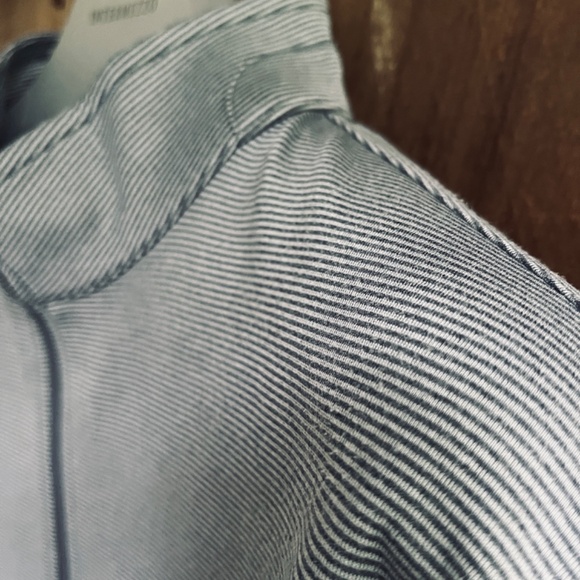 Hickey Freeman Men's Quarter Zip Pullover Striped Gray Size M - Picture 9 of 15